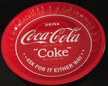 7420-7 € 4,00 coca cola ijzeren bord / fruitschaal 26 cm